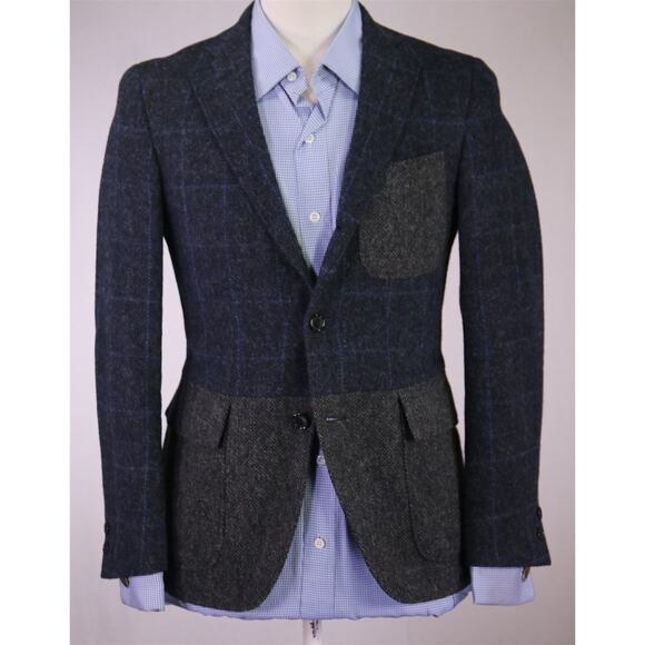 J Press Opening Ceremony Moon Tweed Patchworks Patch Pocket Blazer Jacket 34S - Picture 2 of 11